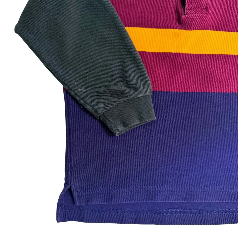 Vintage 90s Gymboree Polo Shirt XL 5-6 Colorblock Stripe Gymsport Long Sleeve